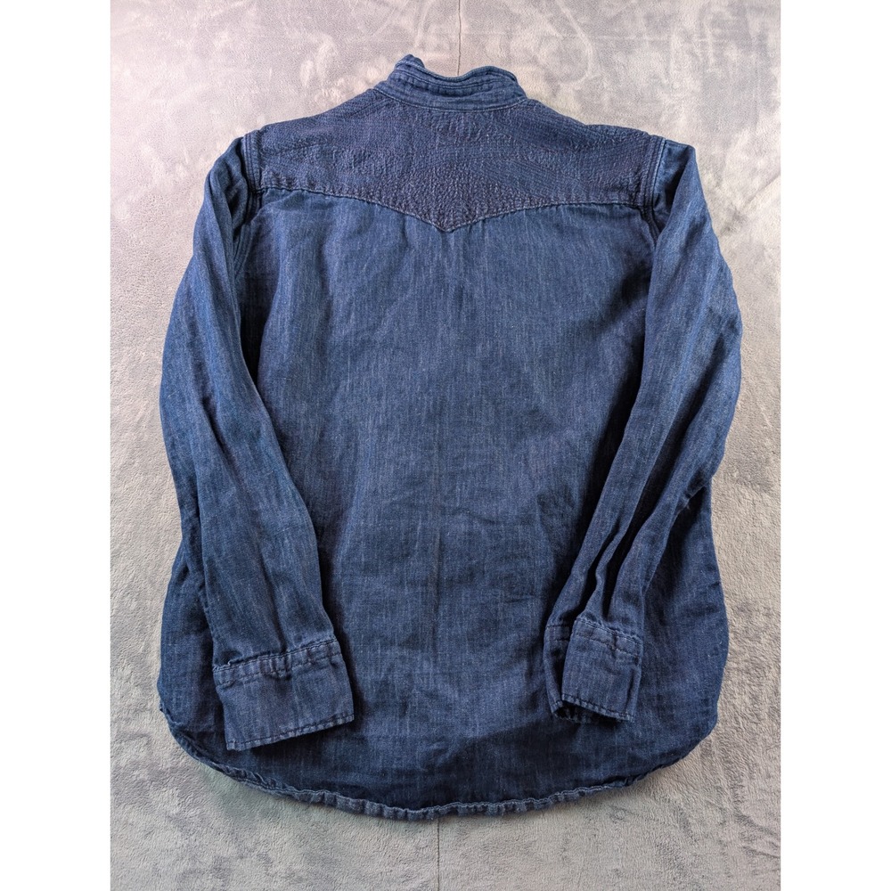 Levis x Outerknown Mens XL Denim Sashiko Western Shirt Indigo Blue 21349-0014 - Picture 6 of 9